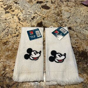 Disney White Towels with Mickey Mouse Design